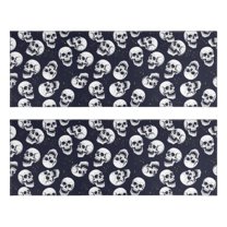 Kitchen Rugs Sets Of 2,Navy Skull Pattern Anti Fatigue Kitchen Mat Rugs Non Slip Washable,Decorative Kitchen Floor Mats for Kitchen,Sink,Laundry,17"X47"