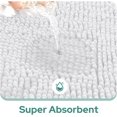 thumbnail image 4 of 2 Pieces Bathroom Rugs, Ultra Soft Non Slip Absorbent Chenille Toilet Bath Mat Set (White), 4 of 6