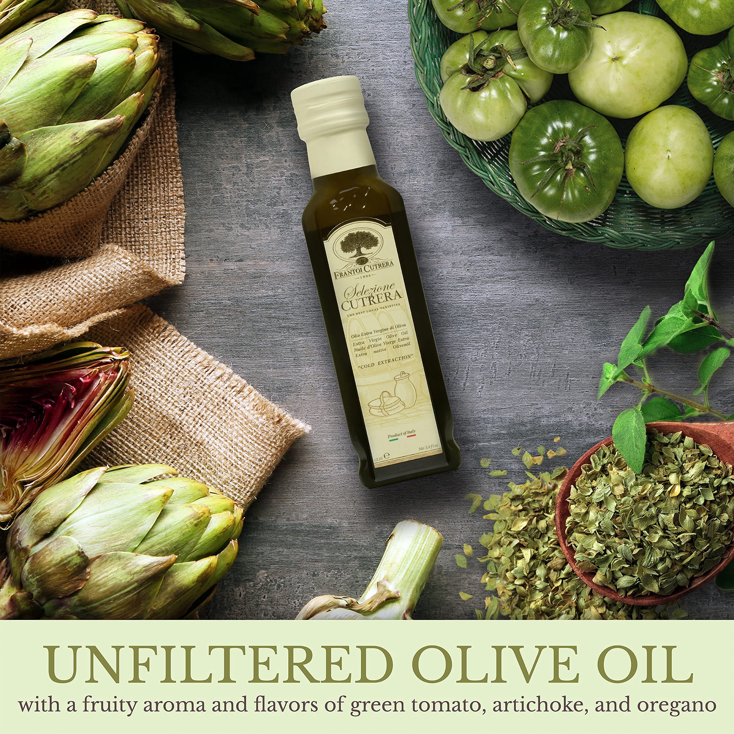 Mercato di Bellina Extra Virgin Olive Oil Cold Pressed - Sicilian Olive Oil High in Polyphenols for Dipping Bread and Cooking - EVOO Imported from Italy
