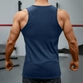 thumbnail image 6 of Knitted Tank Tops for Men Button Down Deep V Neck Casual Workout Gym Shirt Bodybuilding Tee Casual Summer Beach Shirts Navy, Size M, 6 of 6