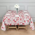 thumbnail image 3 of Red Christmas Snowman Pattern Square Tablecloth,Waterproof Square Table Cover,Wipeable Spillproof Washable Table Cover for Home Kitchen Party Decor 42"X42"(107x107cm), 3 of 6