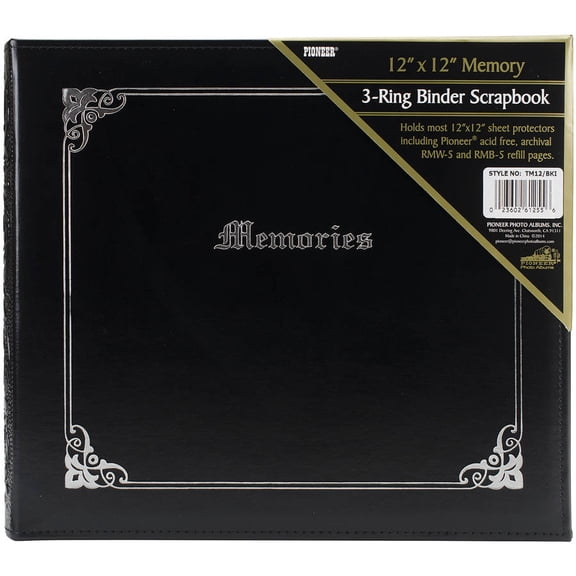 Pioneer Sewn Cover 3 Ring Album, 12" x 12"