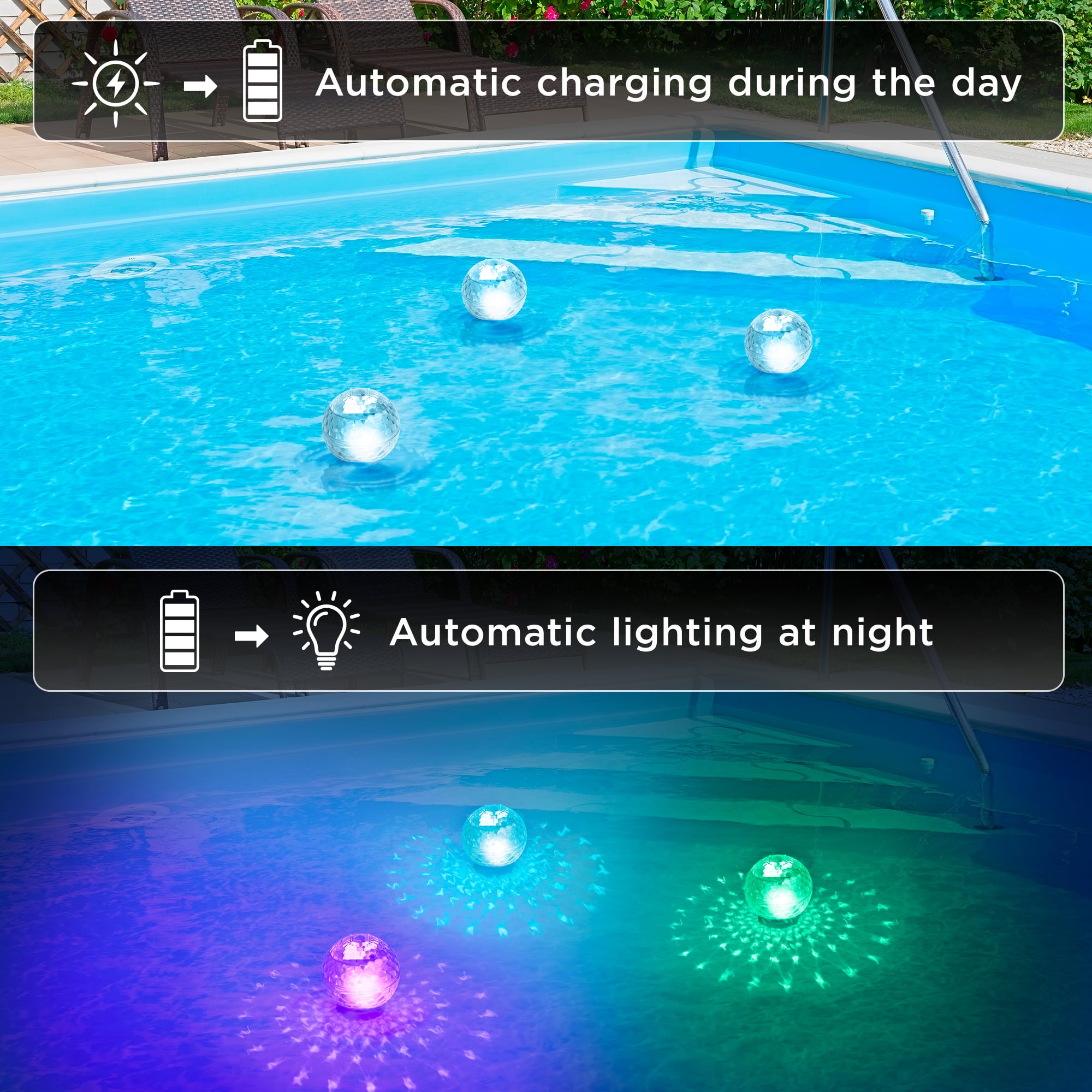 Merkury Innovations HGLO Floating LED Prism Pool Light with Color-Changing Light Show