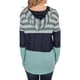 thumbnail image 3 of Sudadera con capucha de manga larga con empalme a rayas, suave y holgada, para mujer, para la cita diaria en la universidad, 3 of 6