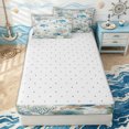 thumbnail image 4 of Erosebridal Turtle Coral Fish Zipper Full Size Comforter Sets with Fitted Sheet and 2 Pillowcases for Girls Boys, Teal Cute Ocean Sealife Zipper Bedding Set, Reversible, 4-Piece, 4 of 7