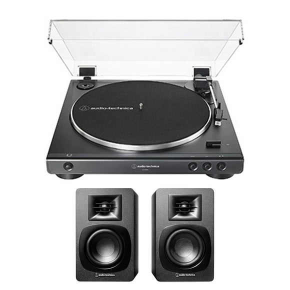 Tocadiscos Audio-Technica AT-LP60X-BK con altavoces Bluetooth AT-SP3X