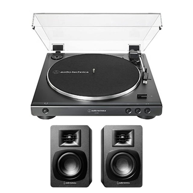 Tocadiscos Audio-Technica AT-LP60X-BK con altavoces Bluetooth AT-SP3X