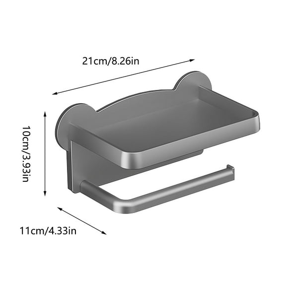 Toilet Paper Holder No-Drill Toilet Paper Holder - Freestanding Bathroom Tissue Stand Phone Shelf Rustproof Abs Organizer Countertop Storage Freestanding Dispenser