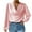 Pink, variant on Women's Elegant Cowl Neck Long Sleeve Blouse Solid Color Draped Front Silk Satin Work Shirt Tops White XXL