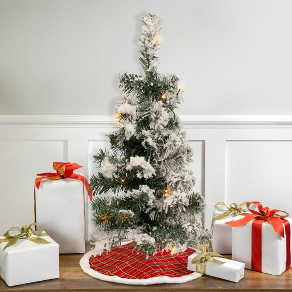 Northlight 2' Prelit Artificial Christmas Tree Medium Flocked Bristol Pine - Clear Lights