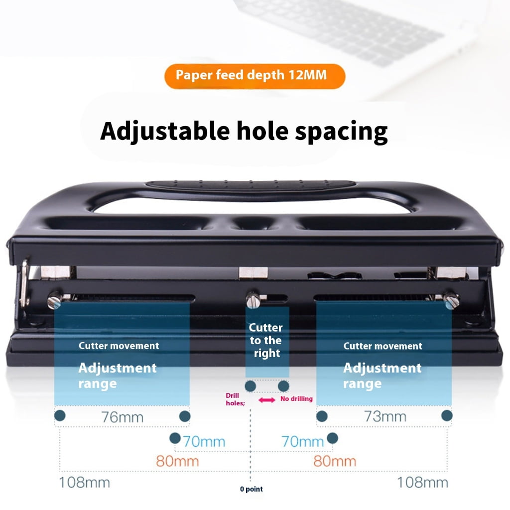 Adjustable 3 Hole Punches 30 Sheet Capacity Labor Saving Paper Punching Machine