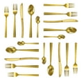 thumbnail image 5 of MegaChef Baily 20 Piece Flatware Utensil Set, Stainless Steel Silverware Metal Service for 4 in Gold, 5 of 6