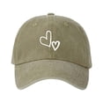 thumbnail image 3 of Sun Hats for Women Women Washed Heart Print Unisex Baseball Cap Outdoor Activities Khaki One Size, 3 of 4
