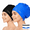 Black+Blue, variant on Adjustable Large Swim Cap for Women Men, Waterproof Silicone Swimming Caps Ideal for Long Hair, Thick Curly Hair & Dreadlocks Braids Weaves Afro Hair - Keep Hairstyle Unchanged-Black