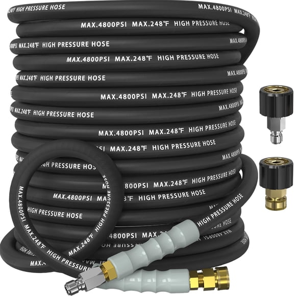 Manguera para hidrolavadora NAVOHEVEN de 15 m, 4800 PSI, resistente a dobleces
