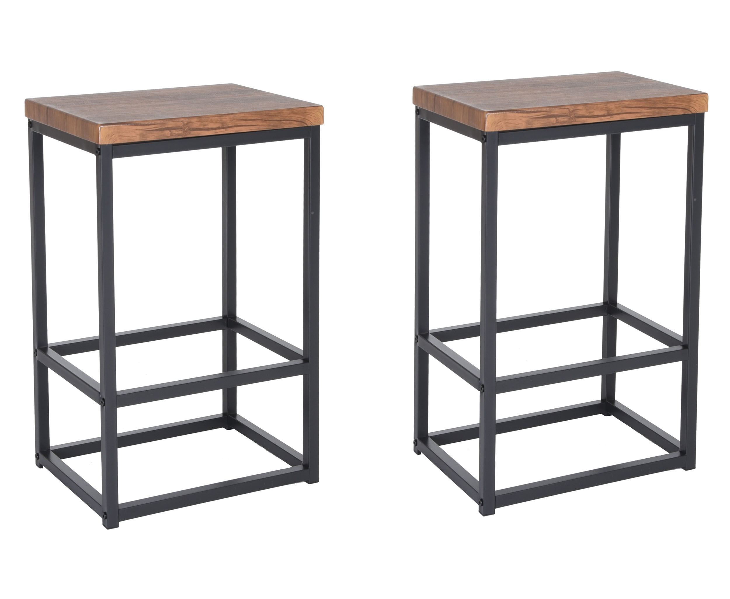 Zenvida 24" Counter Height Bar Stools Set of 2 Backless Industrial