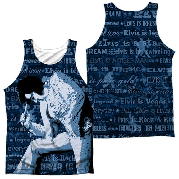 Elvis Presley King of Rock Icon White Suit Front/Back Print Tank Top Shirt