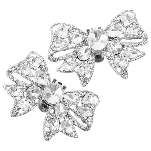Worgeous 1 Pair Decorative Shoe Clips For Women Shoes Rhinestone Shoe Accessories Clip On Shoe Embellishment For Pumps And Sandals Removable Shoe Buckles
