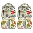 thumbnail image 5 of XMXT 2Pcs Car Seat Cover Decor Protector, Vintage Painting Dragonfly Butterfly Bucket Auto Front Seats Covers Fits for Cars SUVs Trucks, Universal Fit, 5 of 9