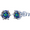 Colorful Blue, variant on 18K White Golden Plated Sparkling Moissanite jewelry 925 Sterling Silver Hypoallergenic 6-Prong Multi-Color Simulated Diamond Stud Earrings for Women/Men 4-9mm 0.6/1/2/4/6CT