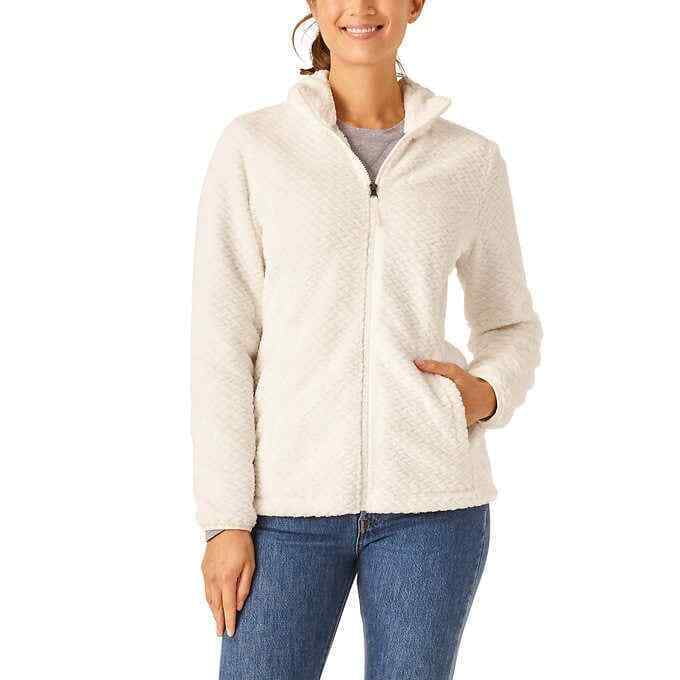 Free2B Ladies' Butter Pile Fleece Jacket Full Zip Soft Handfeel (Cream