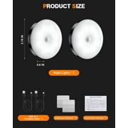 AikTryee Motion Sensor Puck Lights, Magnet Stick-on Light, 3 Modes & Dimmable, Wireless LED Night Light for Closet Stairs Kitchen Hallway Bedroom(White Light)