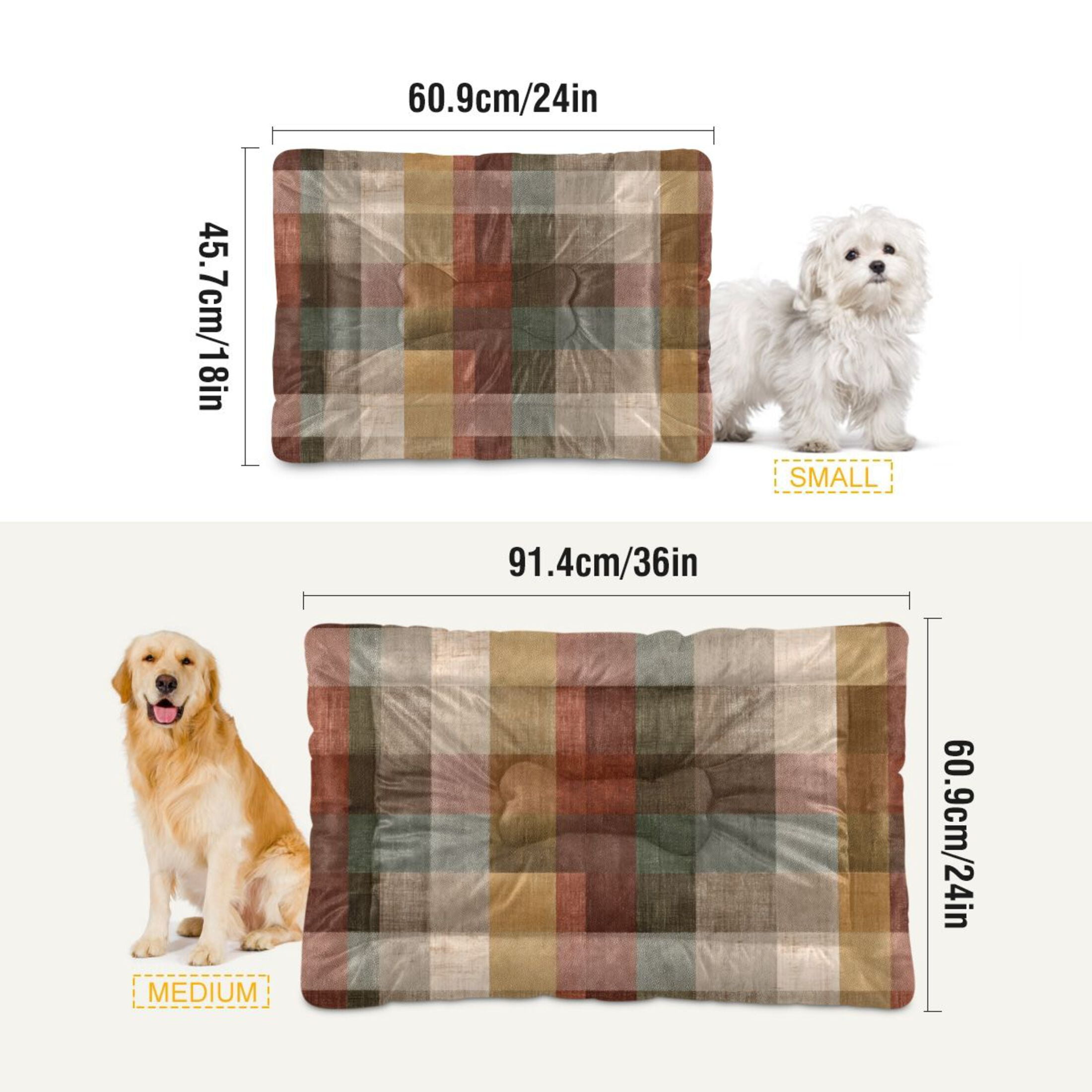 Cozy Mat Pet Bed Indoor Outdoor Warm Soft For Cat Dog Puppy(S/M) Warm Browns Green
