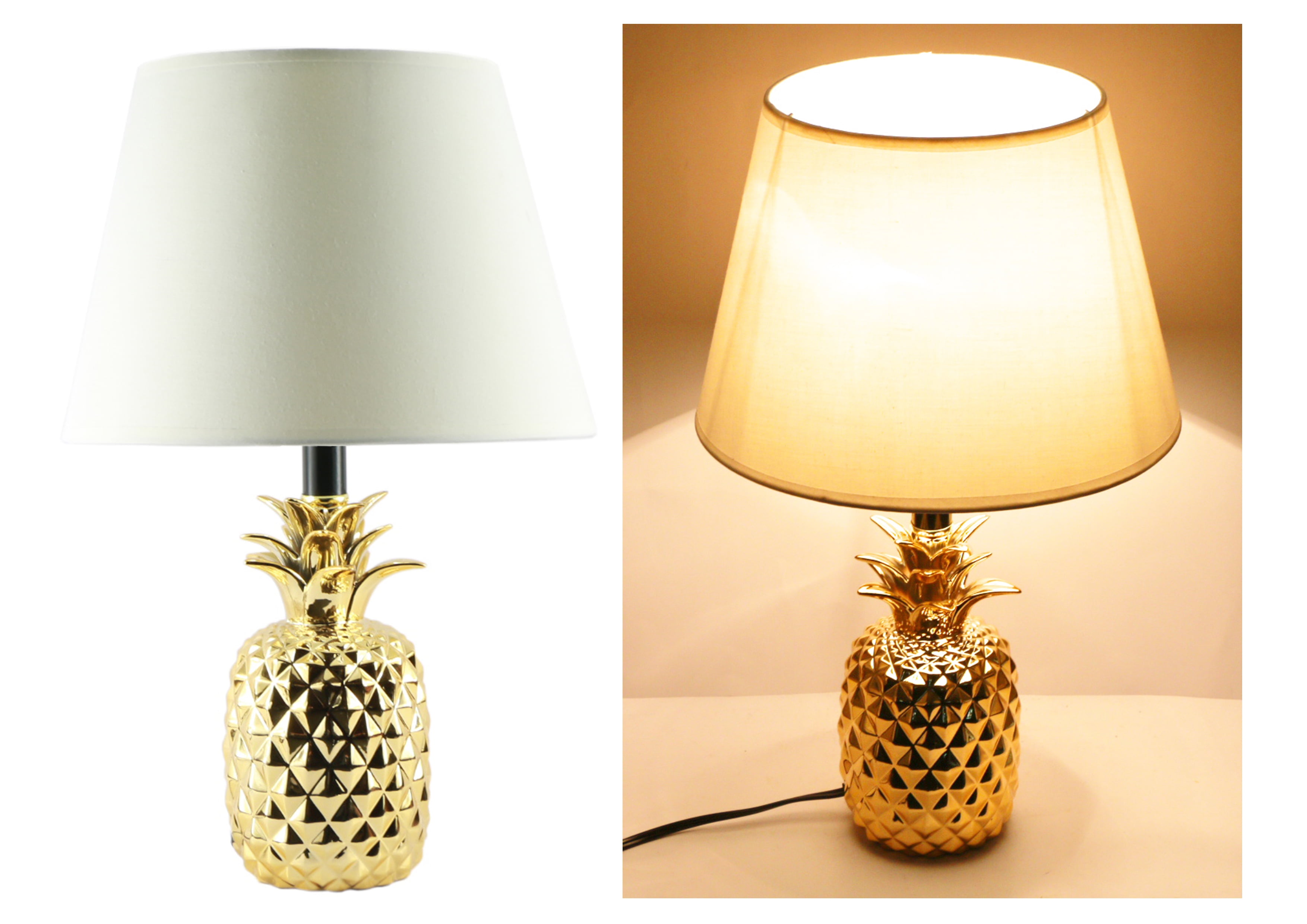 Shiny Golden Pineapple Ceramic Table Lamp