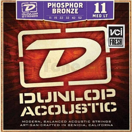 Dunlop DAP1152 Phosphore Bronze Medium Light Acoustic Strings 6-String Set,