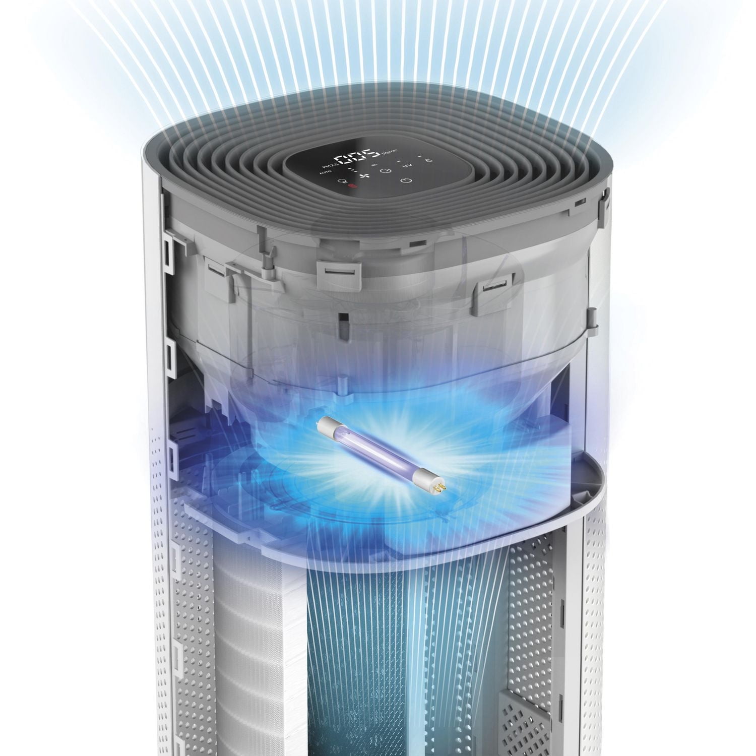 Purificateur d’air Clorox Ultra avec lumière UV-C et filtre HEPA authentique, jusqu’à 2 200 pi² (11060)