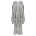 thumbnail image 2 of ZOHIUM Women's Sweater Coat Cardigan Thin Long Large Split Pocket Women's Coat (Gray,M), 2 of 5