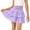 Purple, variant on QTBIUQ Girls Tiered Ruffle Skirt Solid Color Casual Mini Skirt with Elastic Waist Bow Summer Layered Skirt