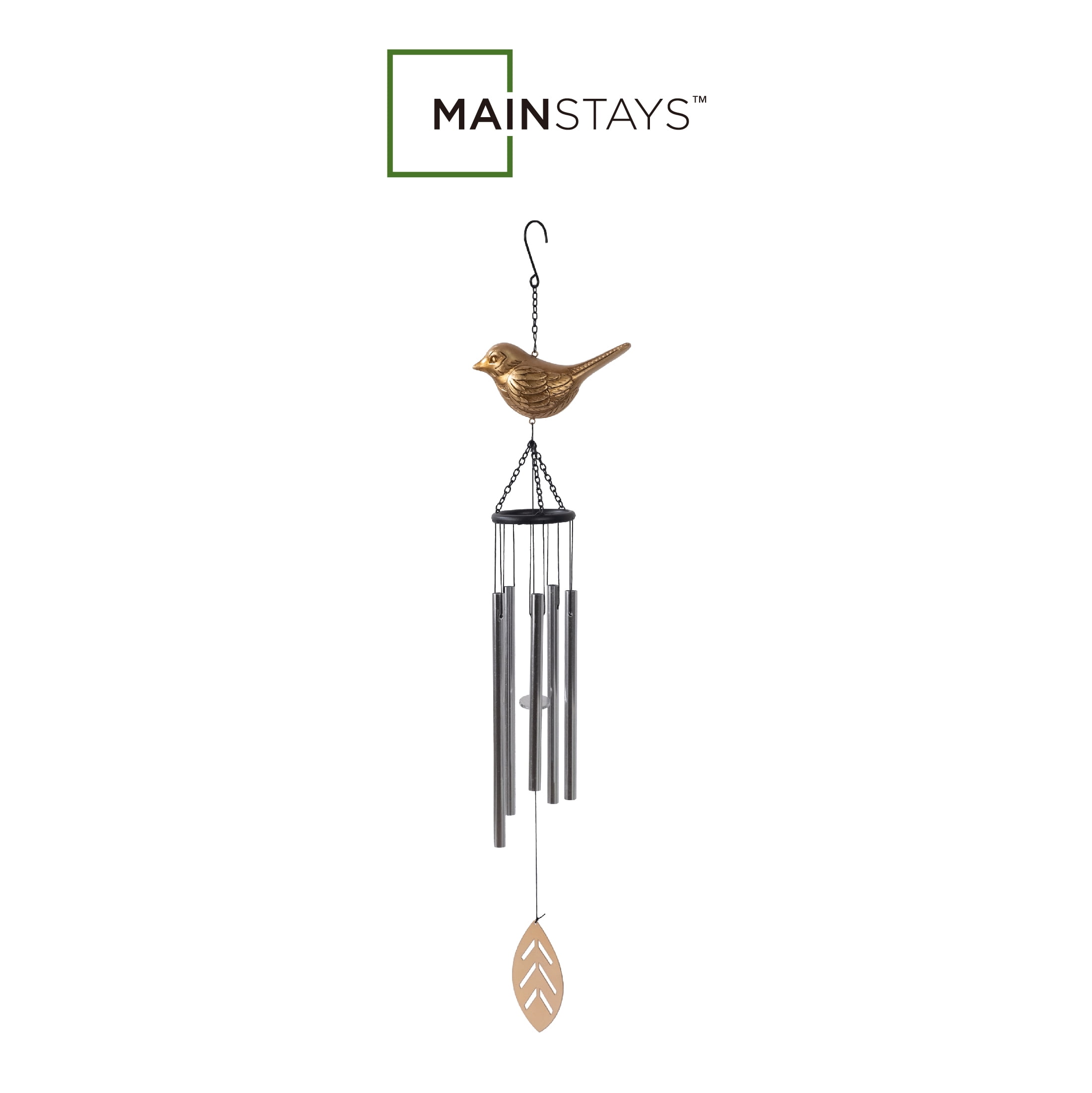 Mainstays Golden Bird Resin and Metal Outdoor Wind Chime