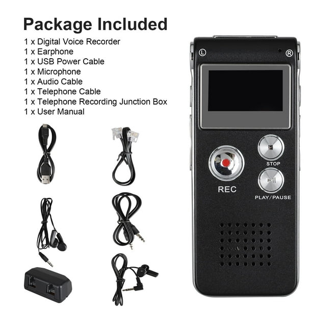 Enregistreur vocal numérique, enregistreur vocal de 8 Go avec lecture, mini  enregistreur audio pour conférences, réunions, entretiens, dictaphone à  bande portable avec USB, MP3 