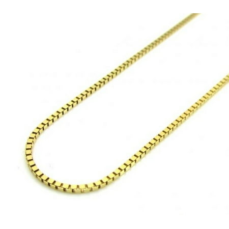 14k Gold Fill Necklace - 14K Yellow Gold Men Women's 0.8MM Box Necklace Link Lobster Clasp (20)