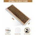 thumbnail image 4 of Brown Leopard Print Stair Treads for Wooden Steps Indoor Runner Rug Carpet, Classic Abstract Animal Patterned 4 Pieces Peel and Stick Staircase Step Treads Covers Washable Throw Door Mats, 30"x8", 4 of 6