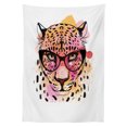 thumbnail image 3 of Ambesonne Animal Tablecloth Rectangular Table Cover, Modern Hipster Leopard, 60"x84", Orange Brown Pink, 3 of 4