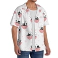 thumbnail image 4 of Fotbe Umbrella Cat print Short Sleeve Button Down Shirts for Men Casual Summer Beach Wrinkle Free Shirt-X-Large, 4 of 7