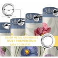 thumbnail image 4 of Blue Wildflowers Blackout Curtains for Bedroom, Farmhouse Country Spring Butterfly Floral Thermal Insulated Kitchen Drapes with Grommets, Light Blocking Window Treatment, 2 Panels 42" x 63", 4 of 7
