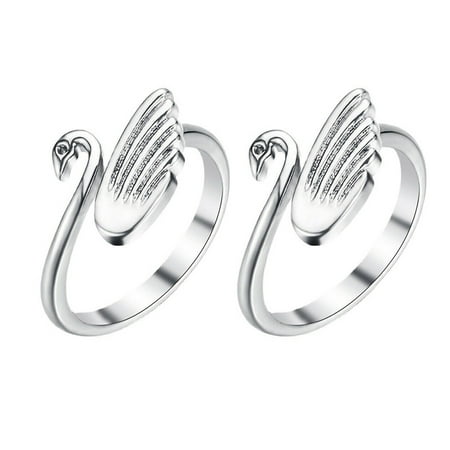 

2PCS Adjustable Swan Shape Knitting Loop Premium Durable Knitting Crochet Ring