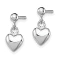 thumbnail image 5 of Auriga Fine Jewelry 925 Sterling Silver RH-plated Heart Mini Post Dangle Earrings for Women, 5 of 6