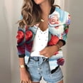 thumbnail image 1 of LOVZFMLL Vestes pour Femmes Chandail en Molleton Ample à Manches Longues avec Fermeture Éclair Veste de Baseball Tricotée Décontractée, 1 of 5