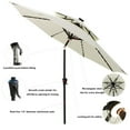 thumbnail image 2 of C-Hopetree 9 ft Double Top Outdoor Patio Market Table Umbrella with Solar LED Lights and Tilt, Ivory, 2 of 7