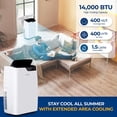 thumbnail image 2 of Single Duct Portable Air Conditioner and Heater - 14000 BTU Cooling Capacity (ASHRAE) Compact Home A/C Cooling, 2 of 7