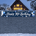 thumbnail image 2 of Blue Decorative Happy 70th Birthday Banner Polyester Material Celebration Party Backdrop for Indoor Decoration Senior Birthday Gift, 2 of 7