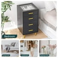 thumbnail image 4 of Semiocthome Black Dresser with 4 Drawers Modern Storage Cabinet for Bedroom,Glass Top,Adult, 4 of 7
