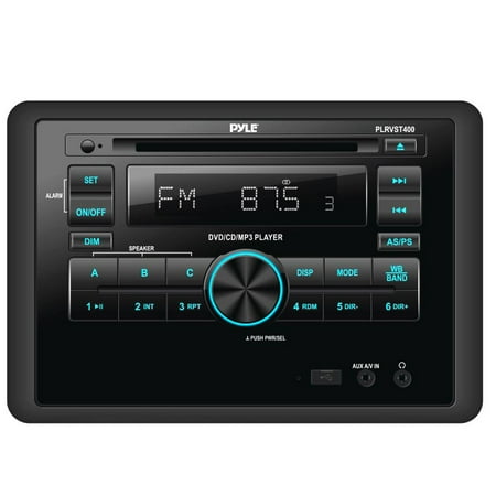 Pyle Double DIN In Dash Car Stereo Head Unit - Wall Mount RV Audio Video Receiver System with Radio, BT, CD DVD Player, MP3, USB - Includes Remote Control, Power and Wiring (Best Rv Stereo System)