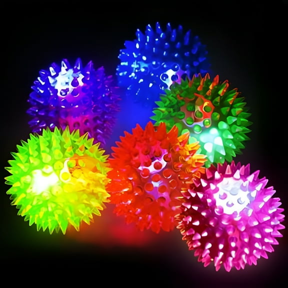 LA Wholesale Store (6 Pack) Spiky Squeaker Balls Dog Toy - Extra Large, Cleans Teeth and Promotes Good Dental and Gum Health for Your Pet Jugetes Para Perro