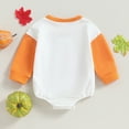 thumbnail image 7 of Okbabeha Halloween Baby Clothes Girl Boy Pumpkin Crewneck Sweatshirt Onesie Color Block Bubble Romper Fall Winter Outfits, 7 of 7