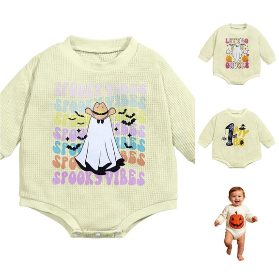 Baby Halloween Outfit Long Sleeve Crewneck Bubble Romper Boy Girl Clothes